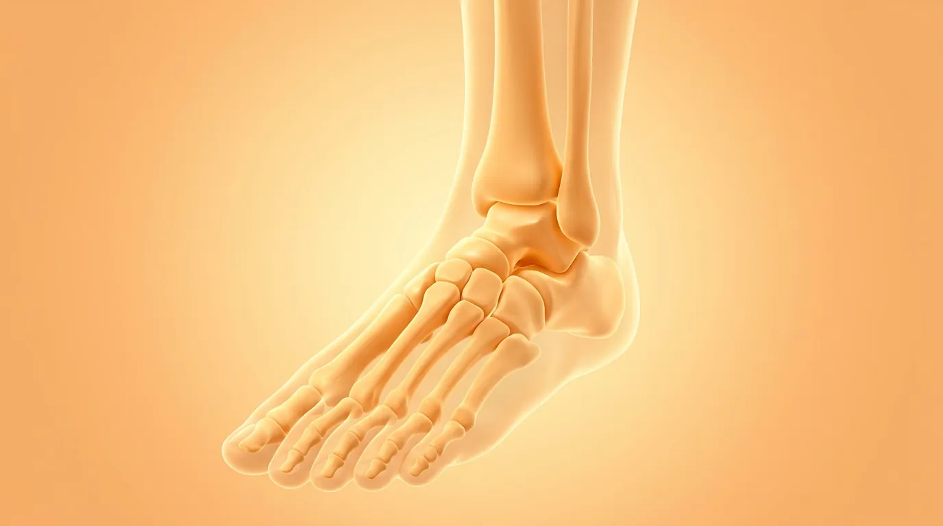 Anatomical illustration of a foot and ankle