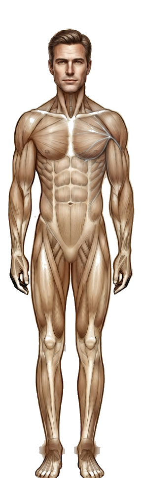 Front anatomical body diagram