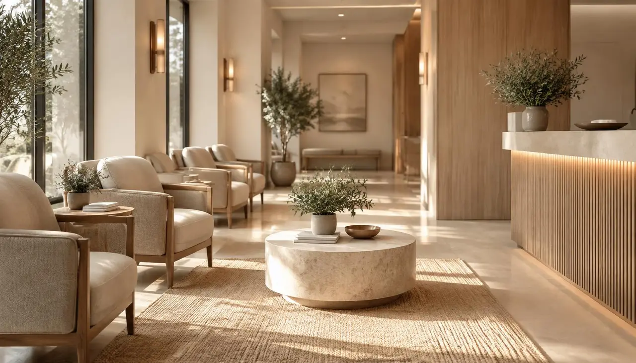 Clinic waiting area at CellOrtho Marbella
